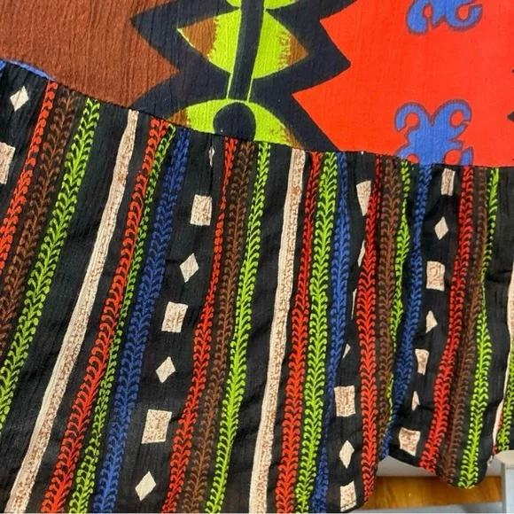 90’s Crinkle Crepe Maxi Dress – Boho Tribal Print Open Back - Picture 11 of 11